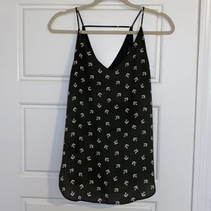 Loft olive green/white blouse top (small petite)